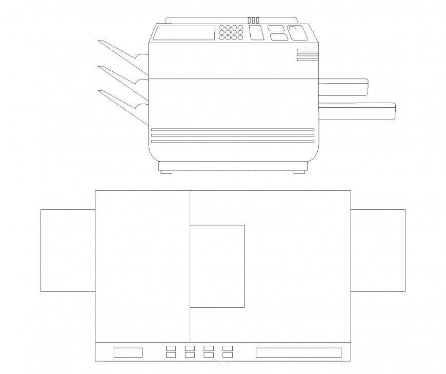 Printer plan and elevation autocad file