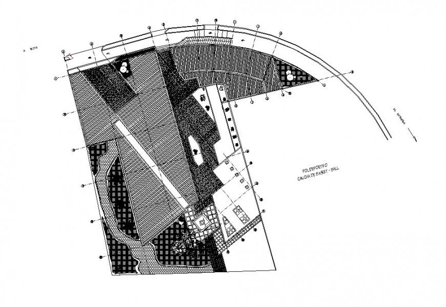 Private garden of general hospital landscaping structure cad drawing details dwg file