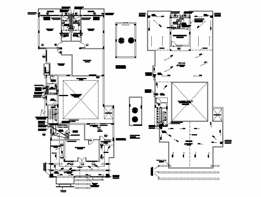Processing plant ground and first floor plan cad drawing details dwg file