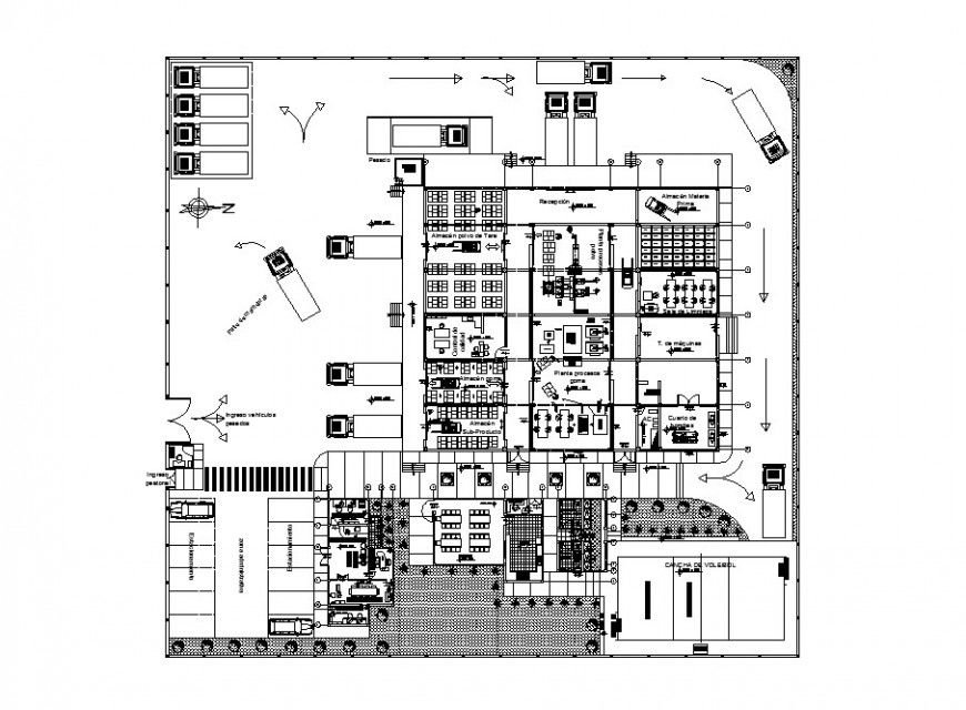 Processing plant of Tara architecture layout plan cad drawing details dwg file