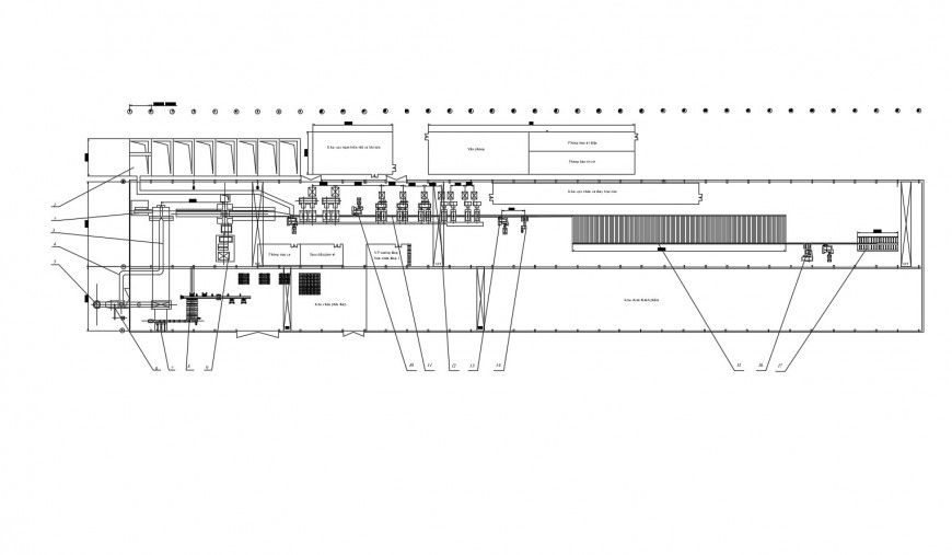 Production processing plant distribution plan cad drawing details dwg file