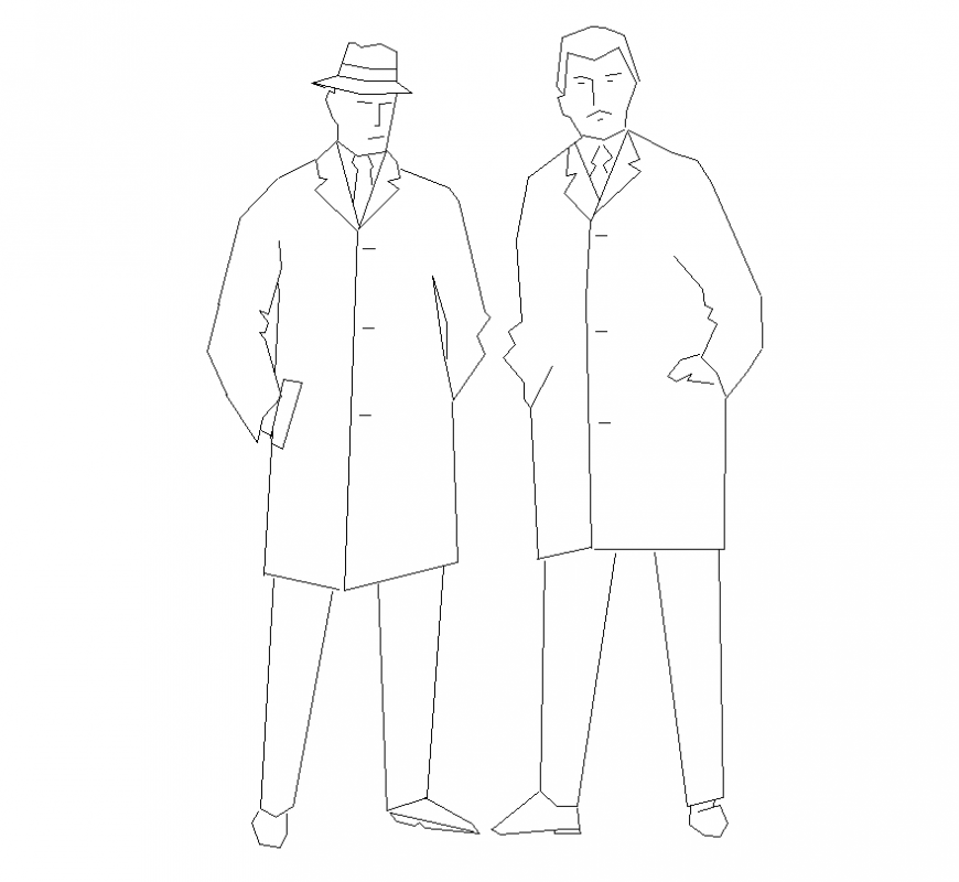 Professional people ware detail elevation 2d view layout file