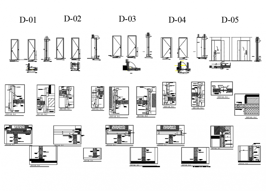 Programming details door schedule structure details dwg file