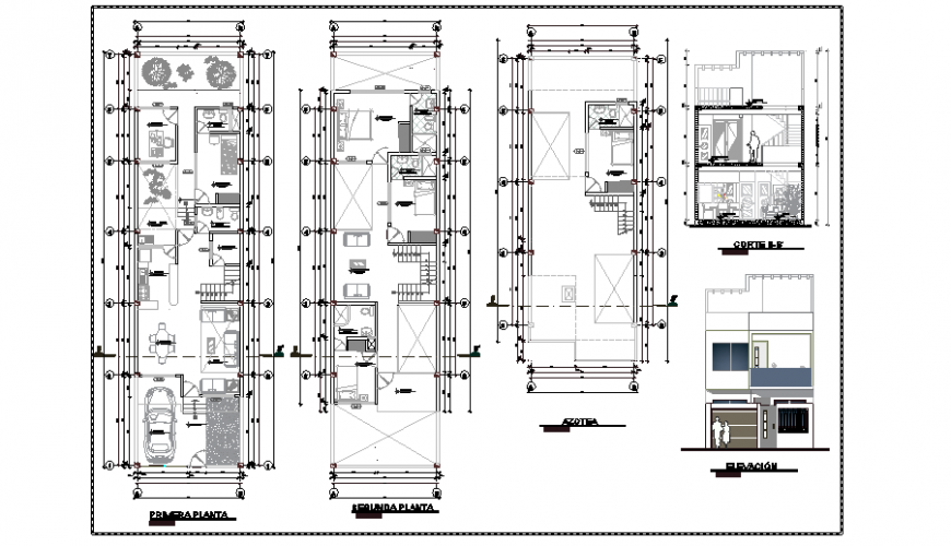 Project of single family house 6x23 total design project