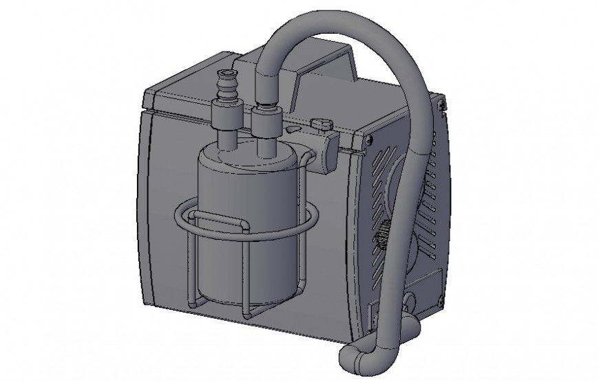 Propane tank detail 3d model autocad drawing