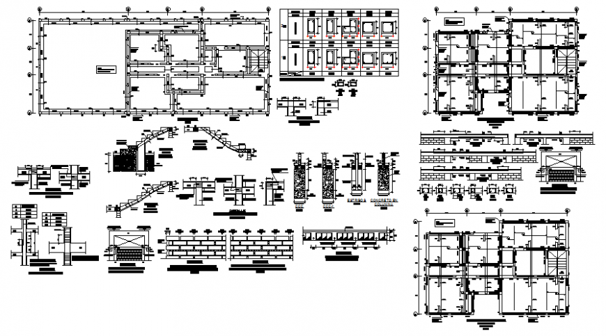 Property structural plan and section detail dwg file