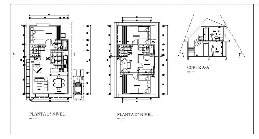 Proposed Flat architecture housing design drawing