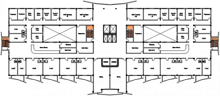 Proposed hospital building top view plan model files