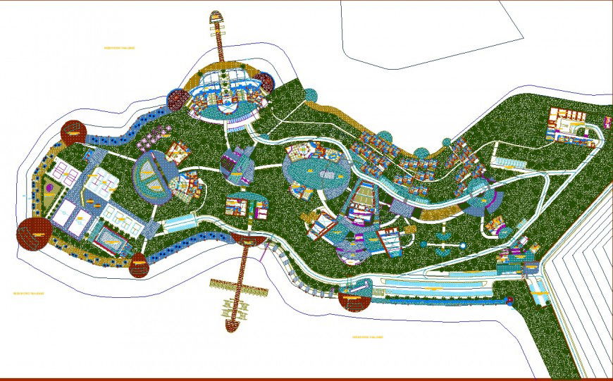 Proposed landscaping development city detail dwg file