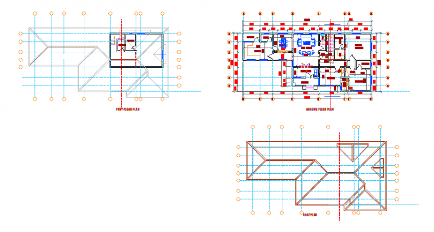Proposed layout plan design of pent house design fro residence