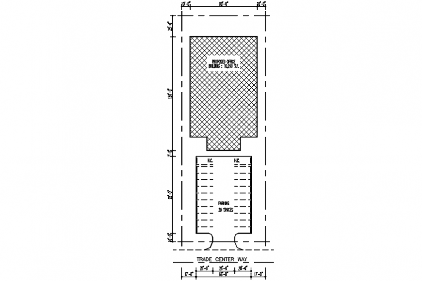 Proposed office building site plan cad drawing details dwg file
