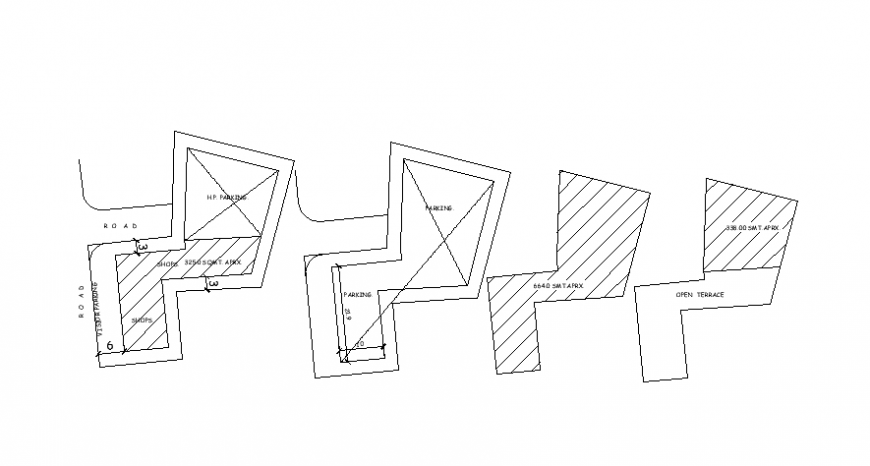 Proposed plan of an area 2d view autocad file