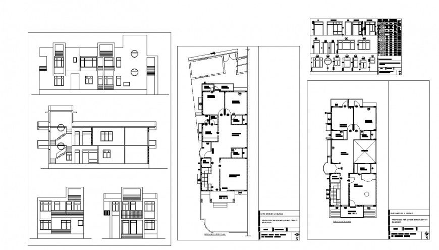 Proposed residential bungalow detail drawing in dwg AutoCAD file.