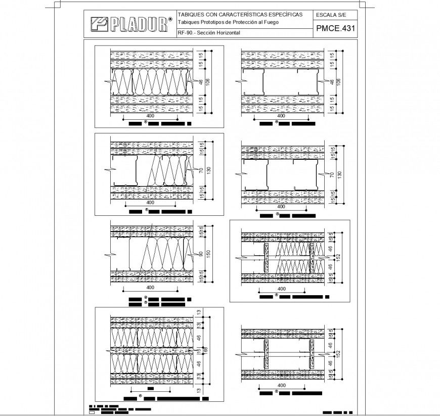 Prototype blocks fire protection detail dwg file