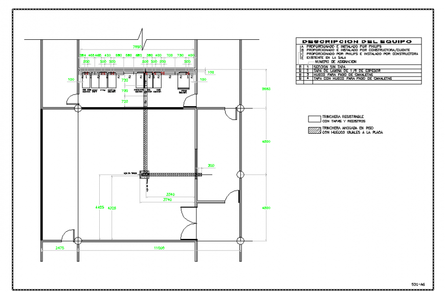 provided by philips and installed by construction Detail