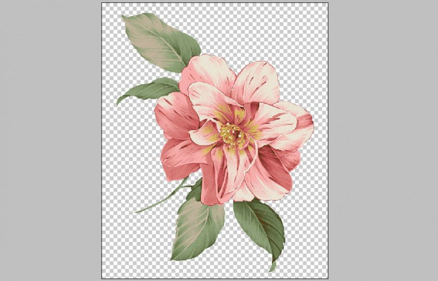 Psd floral print layer drawing in psd file.