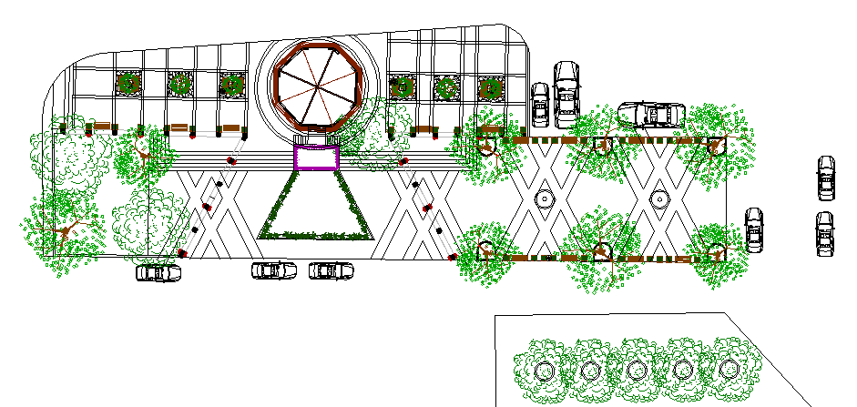 public park landscaping details dwg file