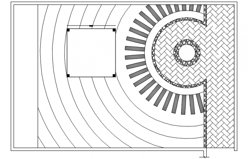 Public garden top view flooring plan