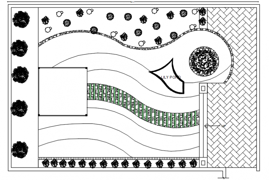 Public garden top view plan