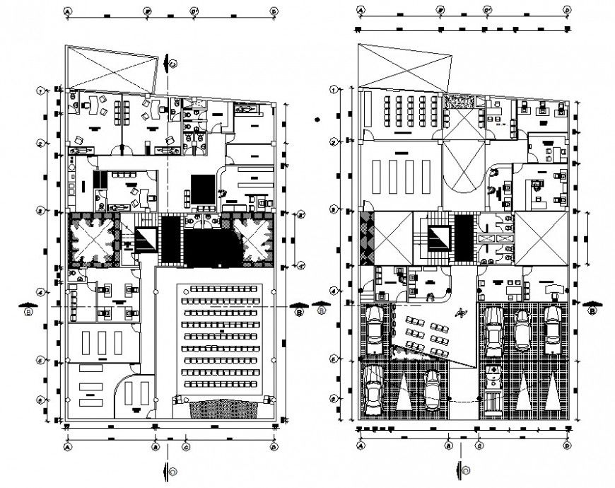 Public ministry office project layout plan cad file
