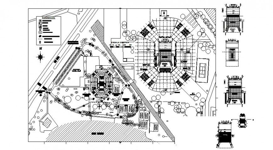 Public park detail 2d view CAD block layout file in autocad format