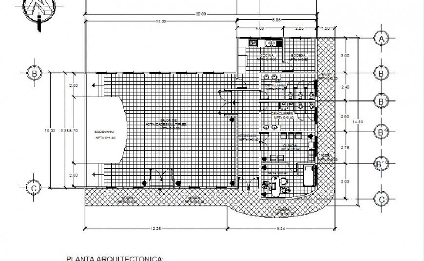Public sanitary service plan and sanitary installation drawing details dwg file