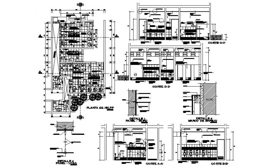 Public Sanitary Toilet Block Plan and Section DWG File