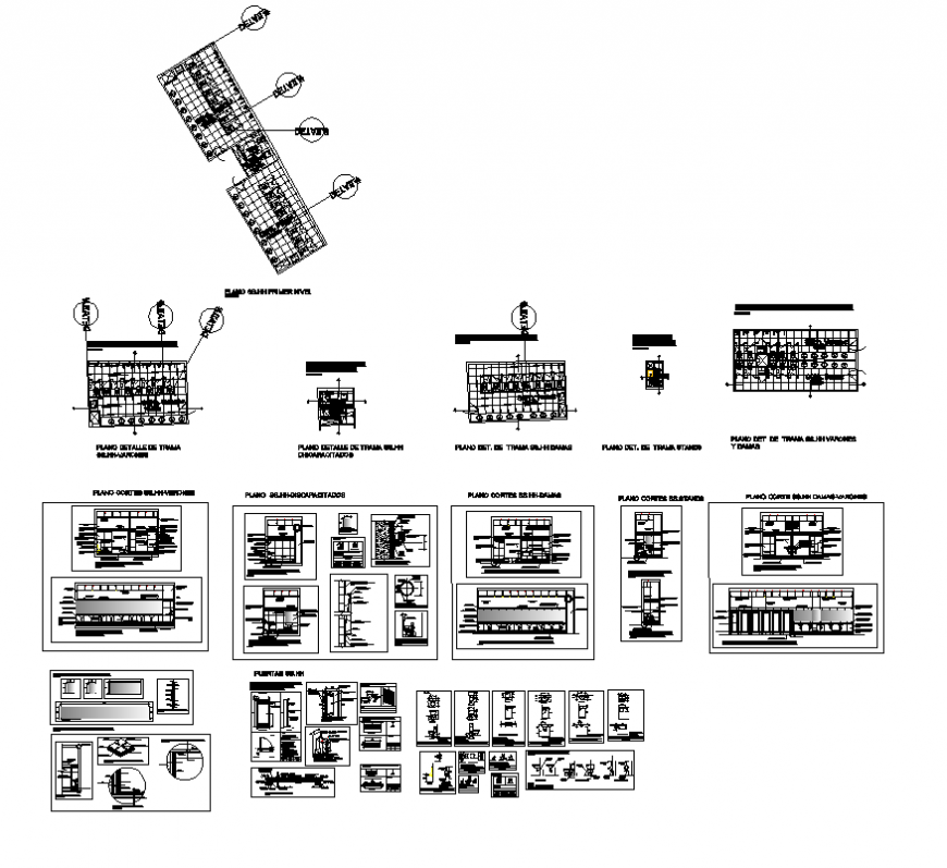 Public toilet plan and section detail 2d view layout file in dwg format