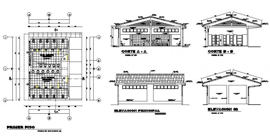 Public toilet sanitary units details in autocad