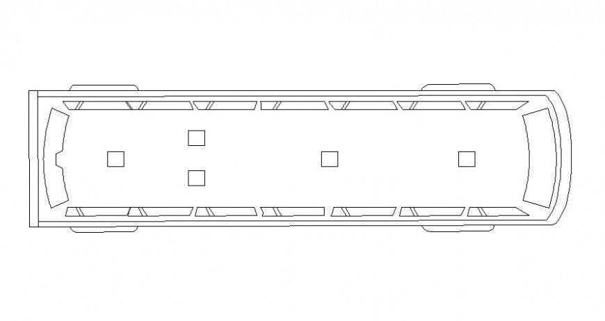 Public transport bus drawing details 2d view in autocad