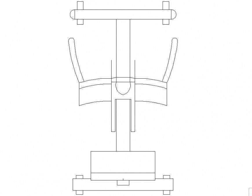 Pull down machine detail 2d view CAD gym equipment block layout autocad file