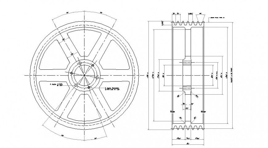 Pulley vertical pump drawing in dwg file.