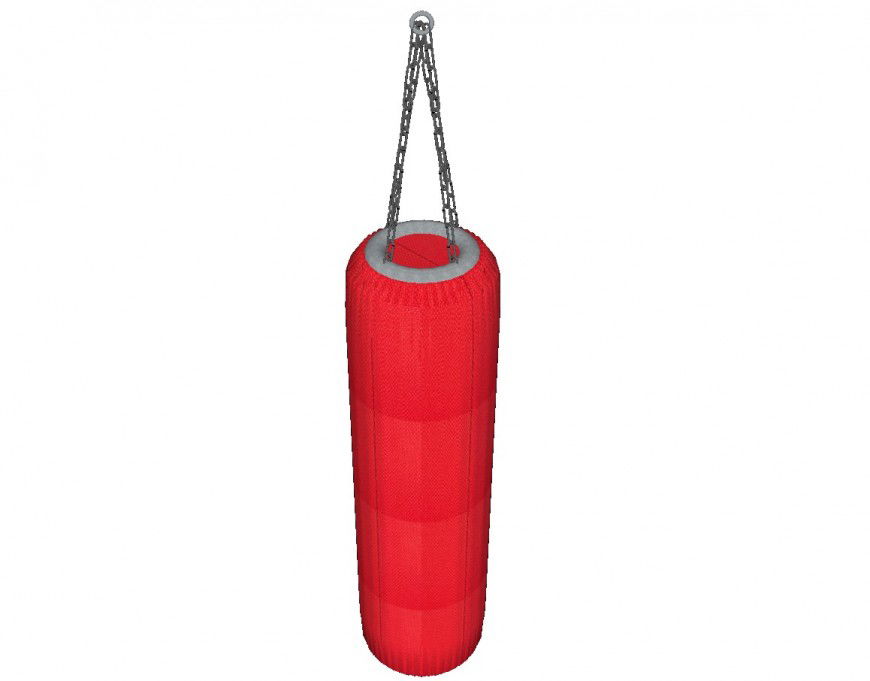 Punch bag 3d elevation cad drawing details skp file