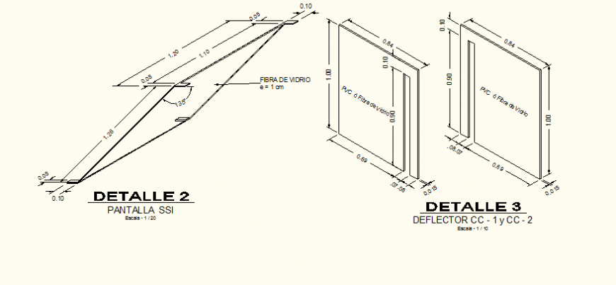PVC and  fiber structure detail elevation autocad file