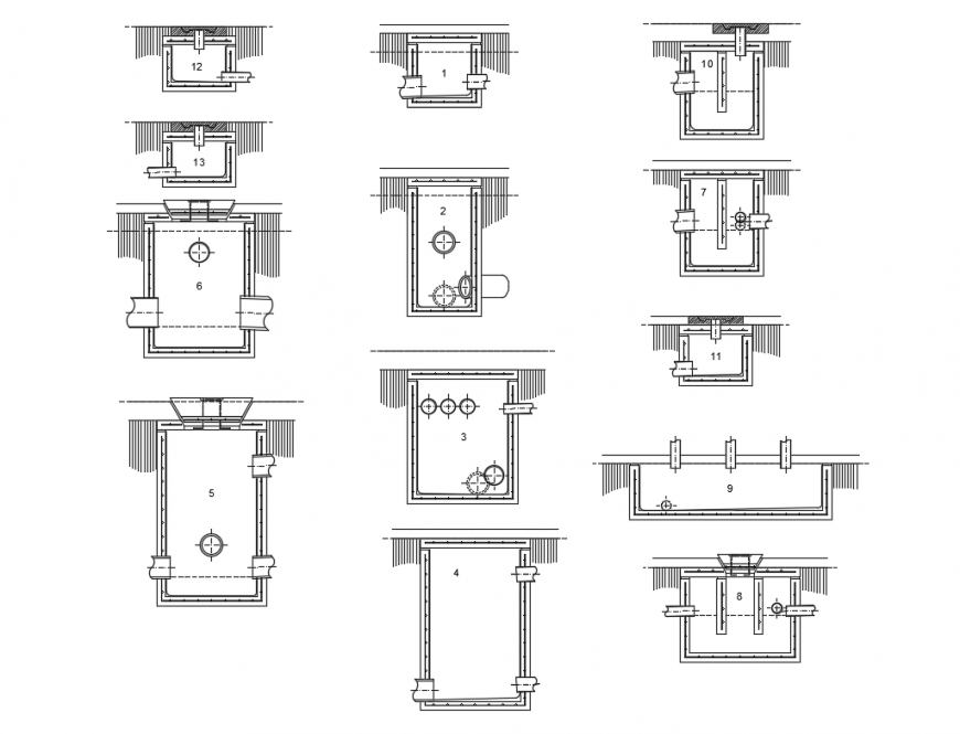 PVC pipe structure plumbing cad drawing details dwg file