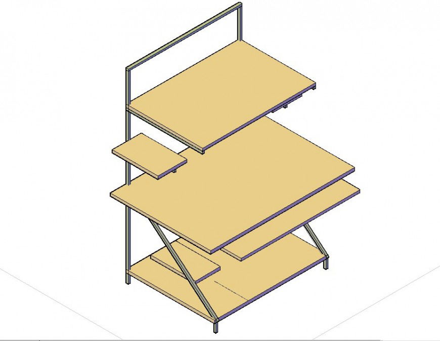 Rack detail 3d model Furniture block layout sketch-up file