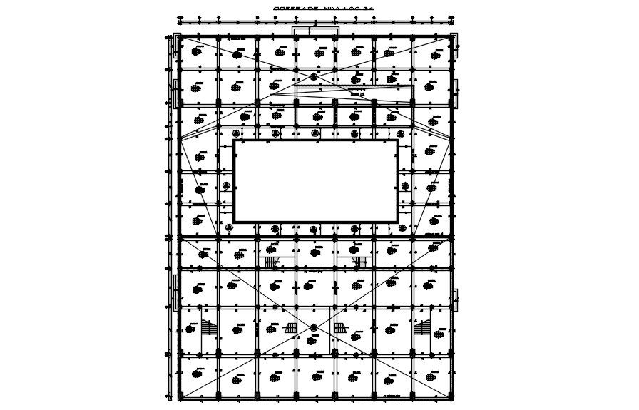 raft foundation layout plan design in AutoCAD 2D drawing, CAD file, dwg file