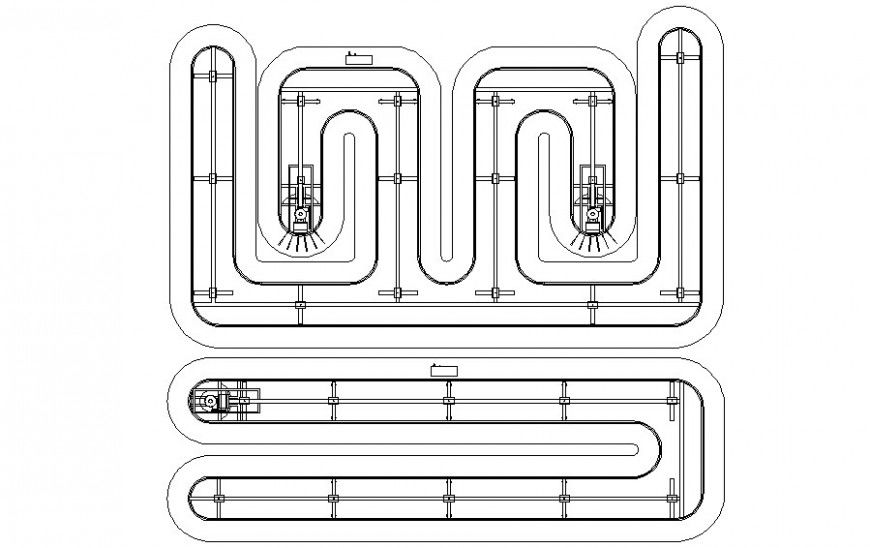 Rail system details 2d view drawing autocad software file