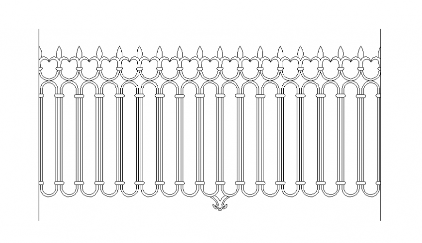 Railing block design for staircase cad drawing details dwg file
