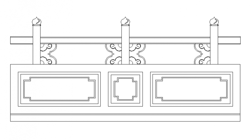 Railing of house stairs cad block details dwg file