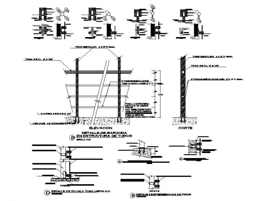Railing & Plumbing CAD Drawing | Pipes & Tubes DWG File