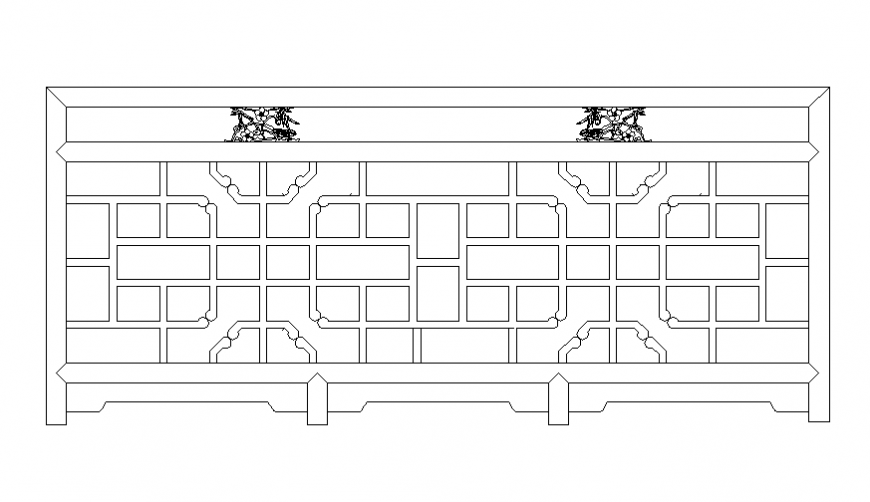 Railing with pattern cad blocks details dwg file