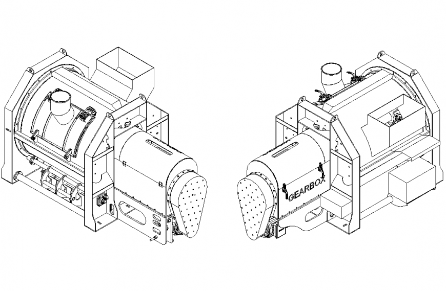 Railway locomotive engine detail elevation layout file