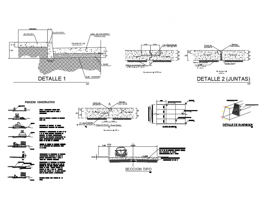 Railway road crossing hydraulic concrete construction details dwg file