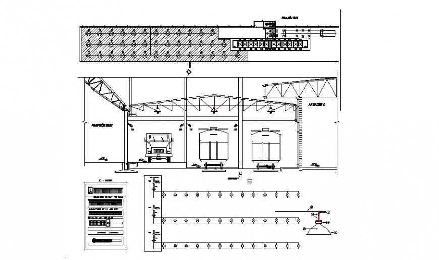 Railway tracks detail sectional drawing in Autocad