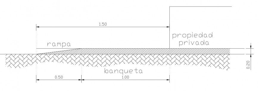 Ramp 2d view CAD drawings details autocad software file