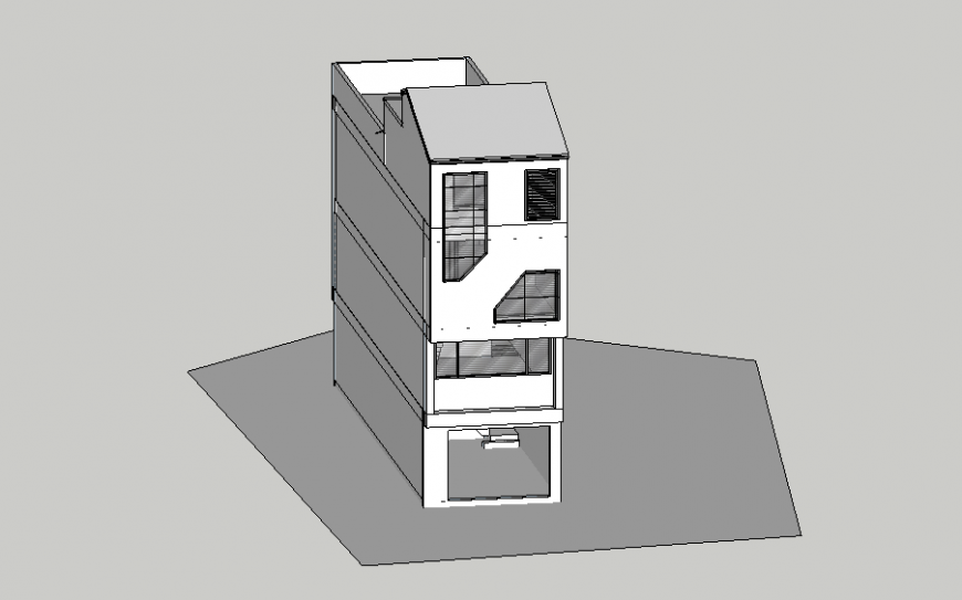 Raw house 3d drawing in skp file.