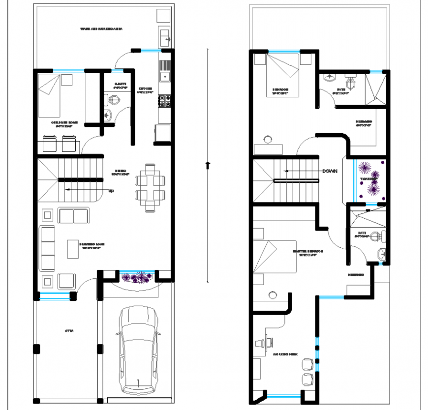 Raw house plan drawing in dwg file.