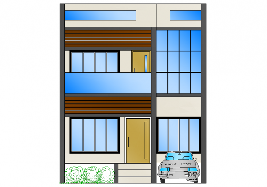 Raw house presentation drawing in dwg file.