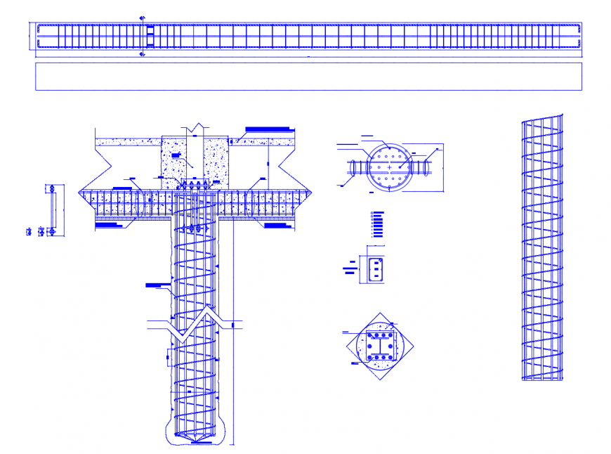 RCC beam and column detail 2d view CAD construction block dwg file
